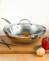 A quick, healthy and flavorful meal the whole family can enjoy, stir fry is simple when you use the proper pan. Shining brilliantly in mirror-finish stainless steel, this sleek pan features gently sloping sides to keep meat, vegetables and sauce contained as you cook. Lifetime warranty. A quick, healthy and flavorful meal the whole family can enjoy, stir fry is simple when you use the proper pan. Shining brilliantly in mirror-finish stainless steel, this sleek pan features gently sloping sides to keep meat, vegetables and sauce contained as you cook. Lifetime warranty.