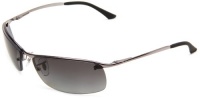 Ray-Ban Men's RB3183P 004/T363 Polarized Wrap Sunglasses,Gunmetal Frame/Gray Gradient Lens,One Size