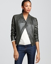 Bring edge to your off-duty looks with this asymmetrical tumbled leather jacket from Marc New York. Team with your favorite tee and denim for effortless chic. Bring edge to your off-duty looks with this asymmetrical tumbled leather jacket from Marc New York. Team with your favorite tee and denim for effortless chic.