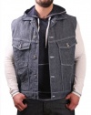 Moda Essentials Dark Denim Jeans Vest Button Up Closure