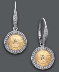 Playful shapes and versatile style combine. These circular drop earrings by Giani Bernini mix and match effortlessly with a unique hammered and beaded design set in 24k gold over sterling silver and sterling silver. Approximate drop: 1 inch. Playful shapes and versatile style combine. These circular drop earrings by Giani Bernini mix and match effortlessly with a unique hammered and beaded design set in 24k gold over sterling silver and sterling silver. Approximate drop: 1 inch.