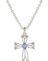 The Vatican Library Collection Silver-Tone Sapphire-Tone Cross Necklace