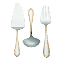 Waterford Powerscourt Gold 18/10 Stainless Steel 3-Piece Serving Set Waterford Powerscourt Gold 18/10 Stainless Steel 3-Piece Serving Set