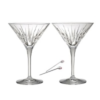 Roundly respected for its history of craftsmanship, Reed & Barton preserves its old-world heritage with sparkling designs that glimpse the future, as with the brilliantly contemporary cutting on these shimmering martini glasses, accompanied by olive picks for a fine complement to your barware collection. Roundly respected for its history of craftsmanship, Reed & Barton preserves its old-world heritage with sparkling designs that glimpse the future, as with the brilliantly contemporary cutting on these shimmering martini glasses, accompanied by olive picks for a fine complement to your barware collection.