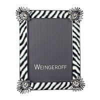 Crafted by hand in Weingeroff's 4th-generation workshop in Rhode Island, this ultrachic frame borrows from the runway with a hand-painted zebra-print border that's accented with sparkling hand-set Swarovski® crystals. Crafted by hand in Weingeroff's 4th-generation workshop in Rhode Island, this ultrachic frame borrows from the runway with a hand-painted zebra-print border that's accented with sparkling hand-set Swarovski® crystals.