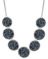 Go full circle on fashion with this necklace from Kenneth Cole New York. Crafted from silver-tone mixed metal, the necklace features concave discs with faceted blue and silver-tone beads for a stylish touch. Approximate length: 18 inches + 3-inch extender. Approximate drop: 1-1/4 inches.