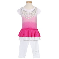 Flapdoodles Pink Pearl Jewel Toddler Girls Outfit 2T Flapdoodles Pink Pearl Jewel Toddler Girls Outfit 2T