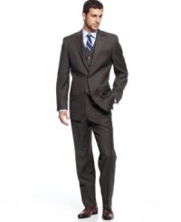 See what the power of three can do for you. This classic suit from Michael Kors can be worn with or without a vest for ultimate versatility. See what the power of three can do for you. This classic suit from Michael Kors can be worn with or without a vest for ultimate versatility.