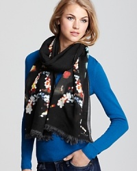 Très chic! Bright-light images of the Eiffel Tower and Paris are emblazoned on both ends of this eye-catching kate spade scarf. Très chic! Bright-light images of the Eiffel Tower and Paris are emblazoned on both ends of this eye-catching kate spade scarf.