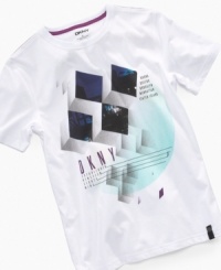 He'll be representing big style and the Big Apple with this cool DKNY graphic tee. He'll be representing big style and the Big Apple with this cool DKNY graphic tee.
