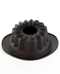 Mornings made easy. Whip up a beautiful bundt cake with the nonstick excellence of this ultra-flexible pan. Quickly & easily removing your masterpiece, this silicone wonder features rigid, easy-to-grasp handles. Mornings made easy. Whip up a beautiful bundt cake with the nonstick excellence of this ultra-flexible pan. Quickly & easily removing your masterpiece, this silicone wonder features rigid, easy-to-grasp handles.