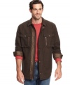 Layer up in rugged style with this Tommy Bahama shirt jacket.