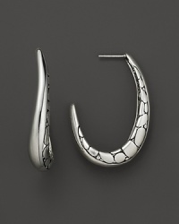 With a pebble-like design, John Hardy's classic Kali hoops make a timeless statement. With a pebble-like design, John Hardy's classic Kali hoops make a timeless statement.
