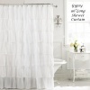 White 96 Extra Long Gypsy Shabby Chic Ruffled Fabric Shower Curtain