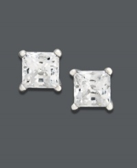 Pair your look with this standout style! Two carats of worth of princess-cut diamonds (2 ct. t.w.) in each ear will complete your look from head-to-toe. Crafted in 14k white gold. Approximate diameter: 6-1/2 mm. Pair your look with this standout style! Two carats of worth of princess-cut diamonds (2 ct. t.w.) in each ear will complete your look from head-to-toe. Crafted in 14k white gold. Approximate diameter: 6-1/2 mm.