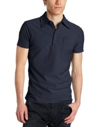 Diesel Men's Reversed Slub Jersey Polo Shirt,Blue,Small