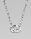 Signature interlocking GG symbol of polished sterling silver, suspended between a bold chain. Sterling silver Chain length, about 17 Pendant length, about ¾ Lobster clasp Made in Italy