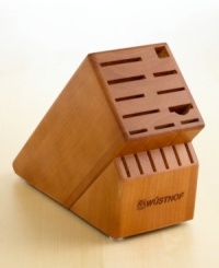 Cutting edge knife storage. Crafted from beautiful cherry wood, this cutlery block complements any cook's kitchen with the highest quality construction and room for 17 assorted knives. Lifetime warranty. Cutting edge knife storage. Crafted from beautiful cherry wood, this cutlery block complements any cook's kitchen with the highest quality construction and room for 17 assorted knives. Lifetime warranty.