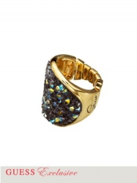 GUESS Gold-Tone Crystal Disc Ring, GOLD