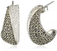 Judith Jack Sterling Silver, Marcasite and Crystal Demi Hoop Earrings Judith Jack Sterling Silver, Marcasite and Crystal Demi Hoop Earrings