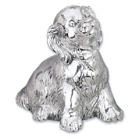 Playful and sweet, the richly detailed Puppy music box from Reed & Barton is handcrafted in silverplate and plays Brahms' Lullaby - a favorite for both young and old collectors. Playful and sweet, the richly detailed Puppy music box from Reed & Barton is handcrafted in silverplate and plays Brahms' Lullaby - a favorite for both young and old collectors.