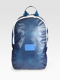 Vibrantly cool, this functional backpack is perfect for the man on-the-go.Zip closureTop handleDouble strapPolyurethane12W x 4D x 18½H Imported Vibrantly cool, this functional backpack is perfect for the man on-the-go.Zip closureTop handleDouble strapPolyurethane12W x 4D x 18½H Imported