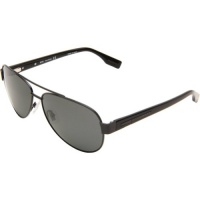 Hugo Boss 0317/S Men's Polarized Aviator Full Rim Designer Sunglasses - Matte Black/Gray / Size 60/13-135 Hugo Boss 0317/S Men's Polarized Aviator Full Rim Designer Sunglasses - Matte Black/Gray / Size 60/13-135
