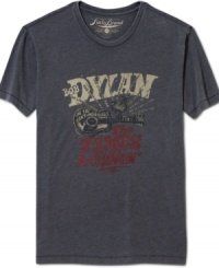 Change up your look and go vintage with this Bob Dylan t-shirt from Lucky Brand Jeans. Change up your look and go vintage with this Bob Dylan t-shirt from Lucky Brand Jeans.