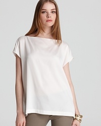 Redefining easy-chic, this silk Vince top pairs with everything from khakis to denim for a laid-back luxe look that's both effortless and elegant. A keyhole at the back neckline lends a refined touch to the polished silhouette. Redefining easy-chic, this silk Vince top pairs with everything from khakis to denim for a laid-back luxe look that's both effortless and elegant. A keyhole at the back neckline lends a refined touch to the polished silhouette.