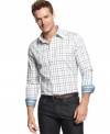 Play up your savvy style with this plaid shirt from Tasso Elba.