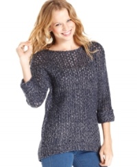 Cozy and chic, with its chunky design and high-low hem, this boat neck sweater from JJ Basics is a perfect pick for fall and winter styling. Cozy and chic, with its chunky design and high-low hem, this boat neck sweater from JJ Basics is a perfect pick for fall and winter styling.