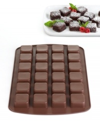 Just one bite... but you'll be back for more-these bite-sized brownies pack a chocolate-y punch perfect for parties, portioning and late-night cravings. The silicone mold pops each bite out with ease and transitions from freezer to oven to refrigerator to microwave to dishwasher for simple prep, presentation, clean-up and beyond. Lifetime limited warranty. Just one bite... but you'll be back for more-these bite-sized brownies pack a chocolate-y punch perfect for parties, portioning and late-night cravings. The silicone mold pops each bite out with ease and transitions from freezer to oven to refrigerator to microwave to dishwasher for simple prep, presentation, clean-up and beyond. Lifetime limited warranty.