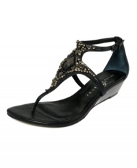 Seductive and carefree, the Ayah Demi wedge sandals by Ivanka Trump add a little vintage jewel inspiration to any dress, livening up your every day and night with sparkle. Seductive and carefree, the Ayah Demi wedge sandals by Ivanka Trump add a little vintage jewel inspiration to any dress, livening up your every day and night with sparkle.