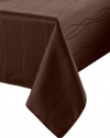 Gourmet Spillproof 70-Inch Round Fabric Tablecloth, Chocolate