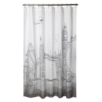 Transform your bathroom with this piece. London's skyline graces this shower curtain. Transform your bathroom with this piece. London's skyline graces this shower curtain.