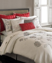 Martha Stewart Etched Peony King 9 Piece Comforter Set Martha Stewart Etched Peony King 9 Piece Comforter Set