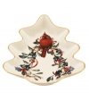 Perfect for peppermint spirals and chocolate bells, the tree-shaped Winter Greetings candy dish combines everything that's most beautiful about the season in fine ivory porcelain.