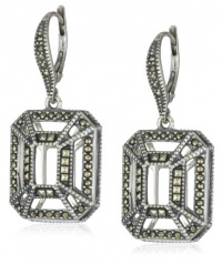 Judith Jack Caged In Item Sterling Silver and Swarovski Marcasite Open Deco Drop Earrings Judith Jack Caged In Item Sterling Silver and Swarovski Marcasite Open Deco Drop Earrings