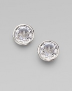 A large faceted clear crystal design. Brass Width, about ½ Post back Imported 