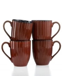 Rustic yet refined, Terre Monte mugs from Gibson are finished with a reactive glaze and dramatic fluted texture. Rich burgundy tones set the scene with effortless sophistication. Rustic yet refined, Terre Monte mugs from Gibson are finished with a reactive glaze and dramatic fluted texture. Rich burgundy tones set the scene with effortless sophistication.