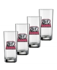 Kick off every game and show spirit in the off-season with highball glasses cheering on your favorite college football team. A must-have set for die-hard fans! From Kraftware's collection of drinking glasses. Kick off every game and show spirit in the off-season with highball glasses cheering on your favorite college football team. A must-have set for die-hard fans! From Kraftware's collection of drinking glasses.