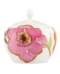 Like bringing a Monet to life, this darling sugar bowl places watercolor beauty in the palm of your hand. Coordinates with the Floral Fusion dinnerware collection by Lenox.