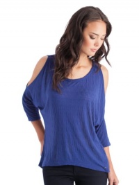 GUESS Ivy Three-Quarter Sleeve Top, BOHO BLUE (SMALL)