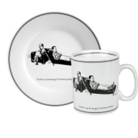 Konitz New Yorker Collection Mug and Salad Set Can We up the Dosage, White/Black Konitz New Yorker Collection Mug and Salad Set Can We up the Dosage, White/Black
