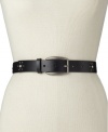 Wish upon a shooting star. Add a pop of electricity to your look with this star-studded belt by Fossil.