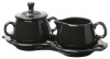 Fiesta Covered Creamer and Sugar Set with Tray, Black