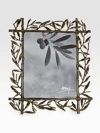 Symbolizing peace and harmony, the olive branch and its gracefully shaped leaves intertwine to form a striking cast metal frame. From the Olive Branch CollectionOxidized metalImportedDIMENSION INFORMATION4 X 6 (8 X 10 overall)8 X 10 (12 X 14 overall) Symbolizing peace and harmony, the olive branch and its gracefully shaped leaves intertwine to form a striking cast metal frame. From the Olive Branch CollectionOxidized metalImportedDIMENSION INFORMATION4 X 6 (8 X 10 overall)8 X 10 (12 X 14 overall)