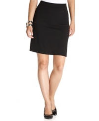 Get your closet ready for the season ahead with this ponte skirt from Studio M--easy to wear now and then pair with all of fall's essentials! Get your closet ready for the season ahead with this ponte skirt from Studio M--easy to wear now and then pair with all of fall's essentials!