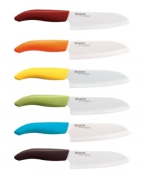 Experience the difference of expert cutlery preferred by professional chefs and home cooks like you. Incredibly lightweight, this knife balances comfortably in your palm for precision results delivered by the razor sharp ceramic blade, which holds its edge for 10 times longer than other cutlery. 5-year warranty. Experience the difference of expert cutlery preferred by professional chefs and home cooks like you. Incredibly lightweight, this knife balances comfortably in your palm for precision results delivered by the razor sharp ceramic blade, which holds its edge for 10 times longer than other cutlery. 5-year warranty.