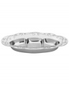 With a feminine edge and pretty perforated detail, the French Perle relish tray holds snacks, dips or toppings with decidedly vintage charm. In pure aluminum, it's a brilliant complement to French Perle dinnerware. (Clearance)